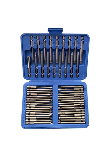 Moveevo 36 Parça 75mm Uzun Elektrik Matkap Ucu Seti - Karbon Çelik, Yüksek Sertlik, Tork Sağlama, Kayma Önleyici, Dayanıklı Kutu İçerisinde