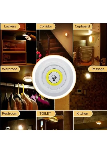 Uzaktan Kumandalı Yapışkanlı 3&amp Apos Lü Led Spot Lamba Çok Renkli