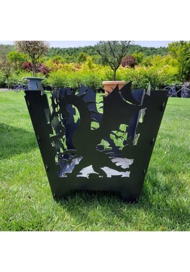 Dragon Açık Hava Bahçe Şöminesi Siyah