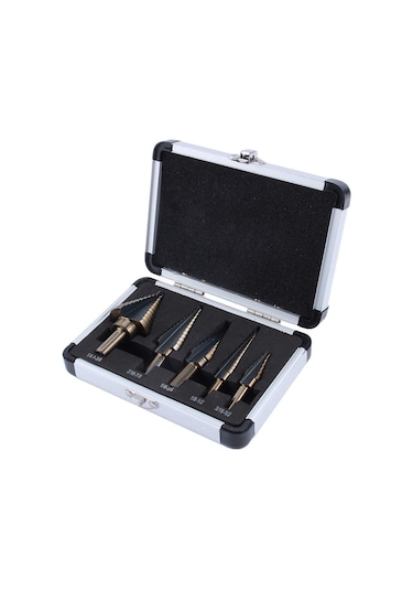 Adım Matkap, 5 Adet. Klasik Titanyum Kademeli Matkap Seti Metal