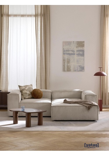 Most Mollis Plus Sağ Köşe 2 Modül 01 Fitilli Kırık Beyaz Kadife K