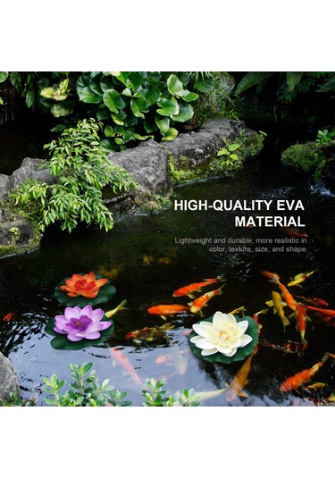 Reedark Gerçekçi Yüzen Lotus Çiçeği - 10cm Havuz Ve Akvaryum Dekoru Dayanıklı Eva Malzeme