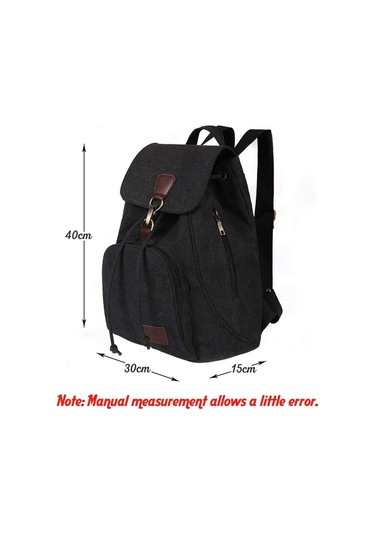 Kadınlar İçin Tuval Sırt Çantası Çanta - 15.7 İnç Laptop Çantası Siyah