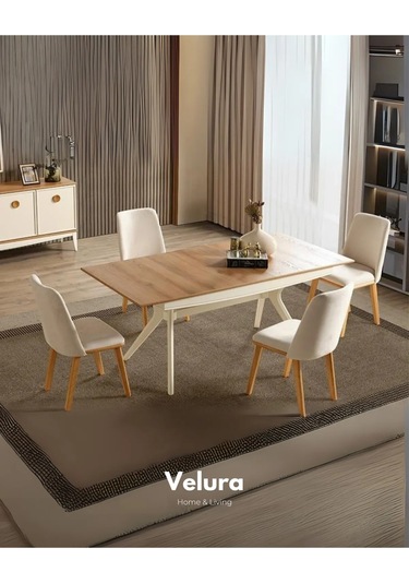 Silva Yemek Odası Takımı Yemek Masası + 4 Adet Sandalye Beyaz