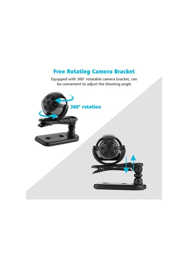 Reedark Sq9 Mini Kameralar 1080p Full Hd Cmos Sensörlü 6 Ir Led Işıkli Gündüz/gece Kamera Hareket Algılama Ve Tv Çıkışı Desteği