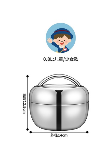 Moveevo 304 Çelik 800ml Termoslu Yemek Kutusu - Öğrenci Çocuk İçin Elma Şeklinde Kapaklı Günlük Bento Kutu Çok Renkli