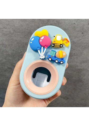 Elmpaly Kolay Kurulumlu 3d Araba Tasarımı Duvar Tipi Diş Macunu Sıkacağı - Delme Yok, Çıkarılabilir Ve Yıkanabilir, Yapışkanlı - Mavi Ve Pembe Seçenekleri 1