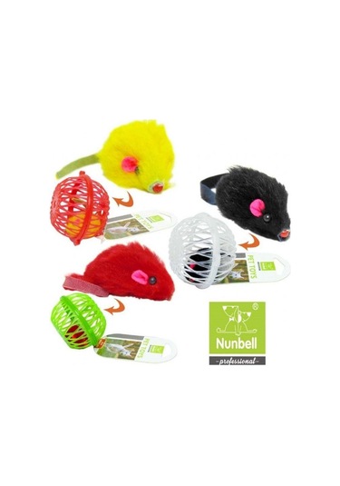 Nunbell Fareli Kafes Kedi Oyuncağı Karışık Renk 7 Cm 1 Adet