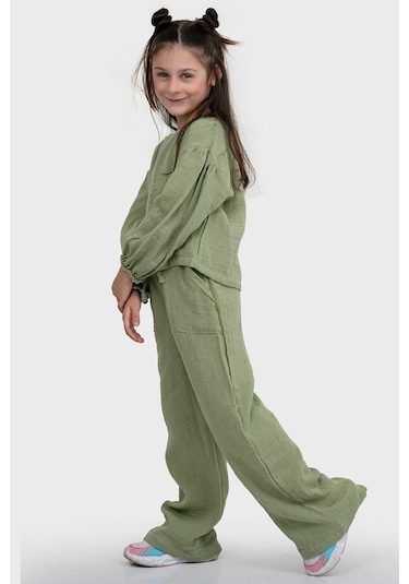 3232 Kız Çocuk Takım Alt Üst Takım Yeşil