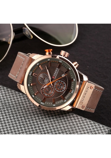 Curren Erkek Moda Pu Deri Spor Kol Saati Günlük Saat Lüks Suya Dayanıklı Kuvars Saat 3 Diğer