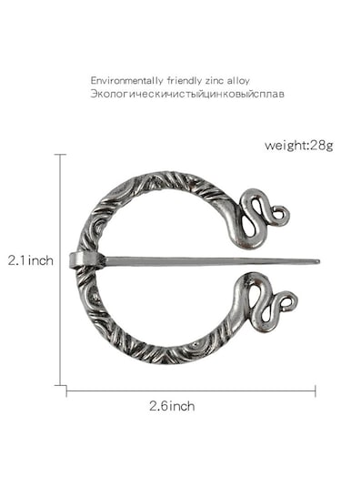 Homyl Viking İskandinav Broş Şal Palto Eşarp Pimi Ortaçağ Antik Gümüş 3