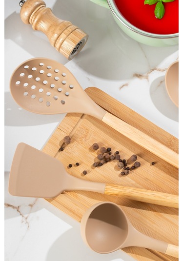 Porsima 3167 Bambu Silikon 4 Parça Servis Takımı Seti Kapicino Diğer