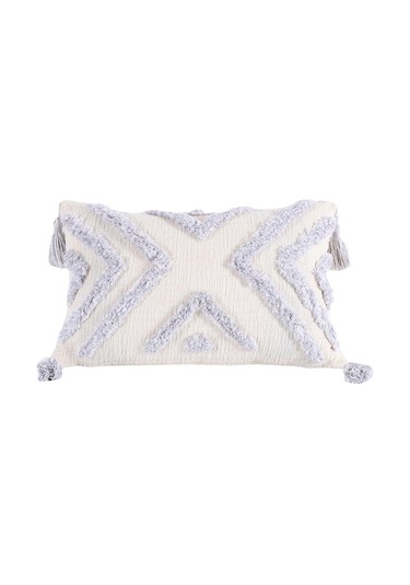 Homyl Boho Kırlent Örtüsü Pamuklu Dokuma Püsküllü Yastık Kılıfı Gri