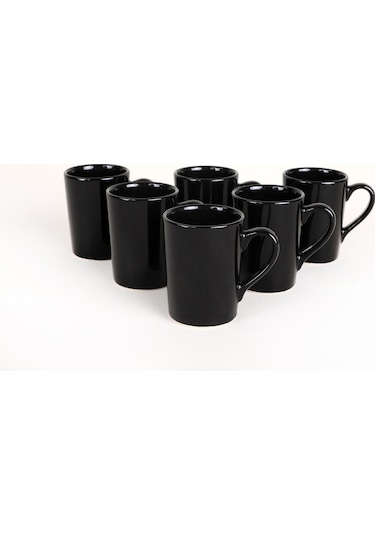 Keramika Siyah Zen Kupa 8 Cm 6 Adet