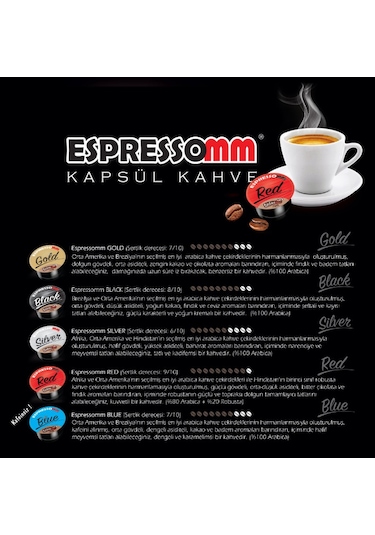 Espressomm® Tchibo Cafissimo Makineleri İle Uyumlu Karışık Kapsül Kahve 10 x 10'lu