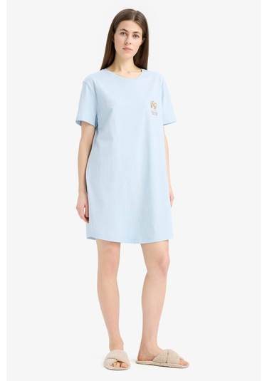 Defacto Looney Tunes Bisiklet Yaka Kısa Kollu Gecelik-fall İn Love E4317ax25smbe343 Mavi
