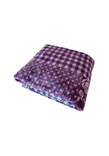 Algelsineve Rosenim Mor Peluş Akrilik Çift Kişilik Uşak Battaniye Mor