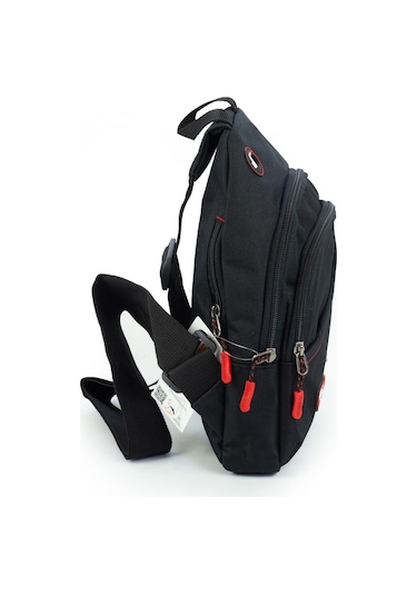 Seventeen Tek Omuz Askılı Çapraz Kadın Erkek Sırt Omuz Göğüs Çantası Bodybag Siyah Kırmızı 74 Kırmızı - Siyah