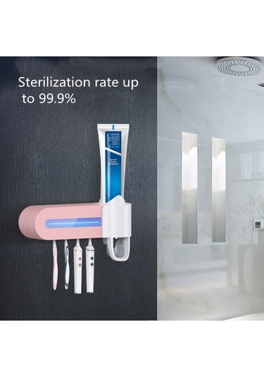 Sones Akıllı Diş Fırçası Sterilizatörü Uv Sterilizasyon Elektrikli Duvara Monte Diş Fırçalama Bardak Rafı Pembe Diğer
