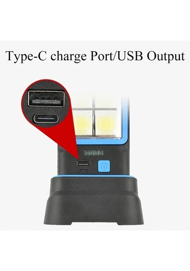 Xuweiwei 1 Haki Çok Fonksiyonlu Şarj Edilebilir 6 Modlu Güneş Enerjili Taşınabilir Ev Kamp Çadırı Acil Durum Çalışma Lambası El Feneri