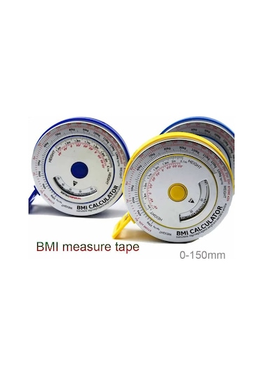 Sarı Mezura Test Kullanımı Kolay Kitle İndeksi 7.2x2.1cm Vücut Hesap Makinesi Diyet Mezura Araçları Plastik 150cm
