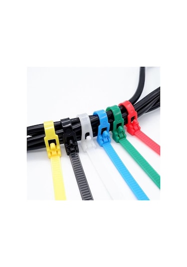 30 Parça Plastik Kablo Kelepçe Seti Kablo Düzenleyici Bağlama Bantları 5256 Çok Renkli