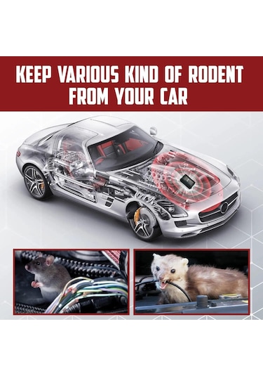 Yifomall 2 Adet Araba Motor Bölgesi Gerengeti Kovucu - Ultrasonik Ve Led Işık Teknolojisiyle Sıçan, Sincap Koruyucu Aygıtı