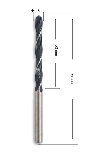 MTE 4,8 mm Haddeli Metal Matkap Ucu HSS DIN 338
