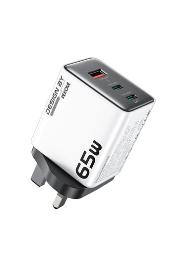 Wk Wp-u45 Keylour 65w Tip-cx2, Usb Gan Şarj Cihazı, Fiş: İngiltere Fiş Beyaz Beyaz