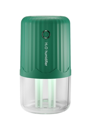 T06 Büyük Kapasiteli Atmosfer Gece Lambası Ev Tipi Çift Sprey Hava Nemlendirici, Renk: Yeşil Takılabilir