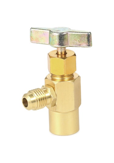 Shineyee Alüminyum R134a Soğutucu Şişe Açıcı, 1/2" Acme Dişli, Gaz Salma Valfi, Otomobil Klima Uyumlu Altın