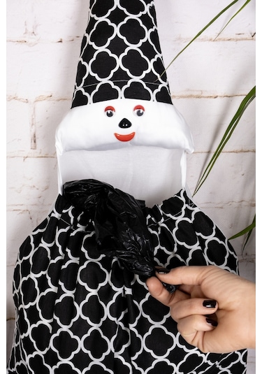 Çok Amaçlı Lastikli Poşetlik , Poşetler Için Sevimli Dekoratif Düzenleyici Mutfak Aksesuarı & Siyah