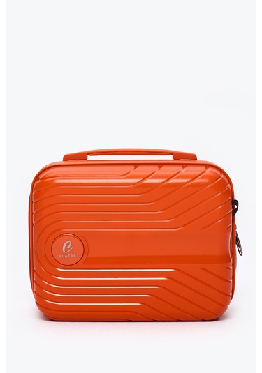 Elatae Exclusive Pro Polipropilen Kırılmaz 3'lü Valiz Seti Büyük - Kabin Boy Ve Makyaj Çantası Turuncu 5239