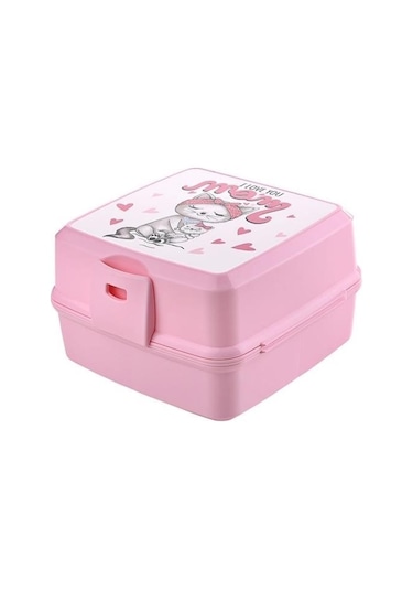 Buffer Kendiliğinden Kaşık Çatallı Beslenme Kutusu 4 Bölmeli Çocuk Beslenme Kabı Saklama Kutusu Çok Renkli