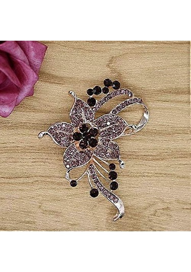 Kristal İnci Çiçek Broşları İğneler Moda Güzel Oluşturulmuş Yapay Elmas Çiçek Broşu Zarif Kadın Kız İçin Parti Dans Düğün Ziyafet İçin İyi Fikir Çok Renkli