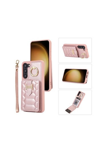 Samsung Galaxy S22 5g Dikey Kart Çantası Halka Tutucu Telefon Kılıfı İçin Çift Kordonlu