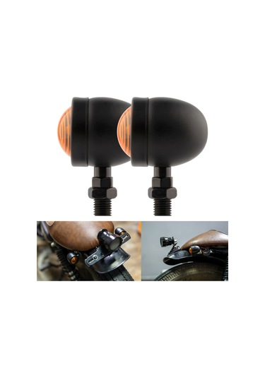 1 Çift Kc801 12v Modifiye Evrensel Motosiklet Led Dönüş Sinyali Siyah