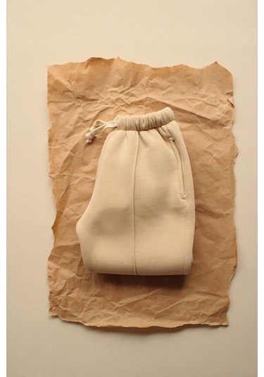 Bej Eşofman Altı İçi Polarlı Bej