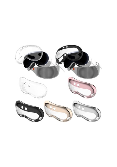 Vision Pro İçin Elektroliz Tpu Koruyucu Kılıf Vr Gözlük Aksesuarları Pembe