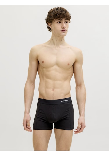 Jack & Jones Erkek 3'lü Bambu Boxer Paketi - Gabriel - 12291864 Siyah