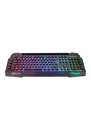 Rampage KB-R63 STAGE Usb Kablolu RGB Işıklı 4 Makrolu Ses Mik Çıkışlı Oyuncu Q Klavye