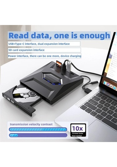 Sones B21-y 3.0 Usb Harici Mobil Çok İşlevli 5'i 1 Arada Dizüstü Bilgisayar Tipi C Dvd Kaydedici Optik Sürücü
