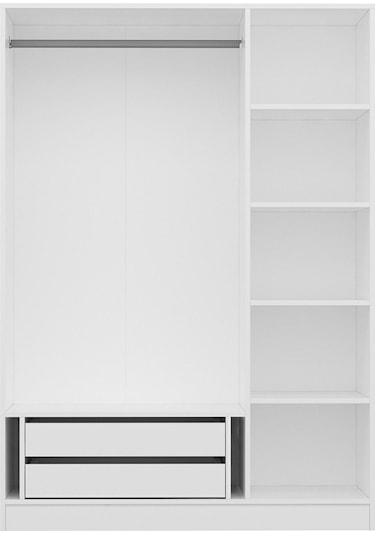 Kale 3 Mebran Kapaklı 2ç Dolap - Beyaz 210cm