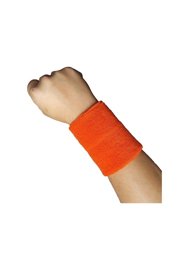 Sporcu Havlu El Bilekliği Ekonomik Bileklik (Ter Silme Bilekliği) Turuncu