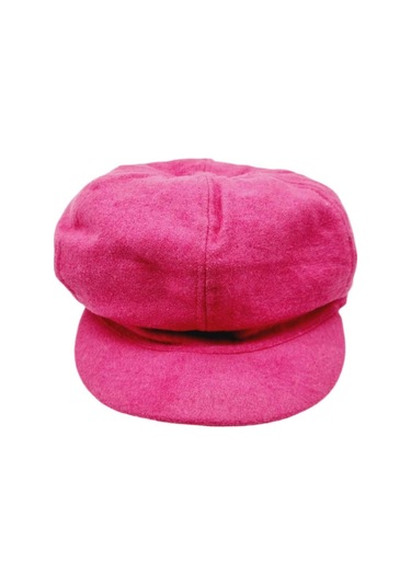 Uniquetrenders Kadın Arkadan Lastikli Kışlık Baretta Şapka Fuşya