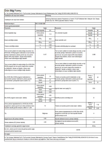 Samsung WD11DG5B15BBAH 11 KG Yıkama + 6 KG Kurutmalı Çamaşır Makinesi Siyah