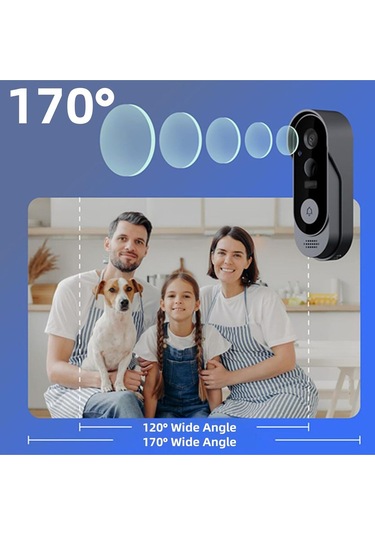 Video İnterkom Kapı Zili 120 Görüş Açılı Gece Görüşlü Sensörlü,kablosuz Giriş Güvenlik Kamerası