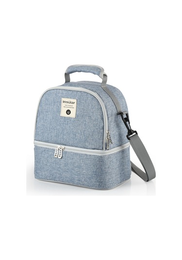 Neevoyu Denim Mavi Emzik Muhafaza Çantası - 3 Katlı Tasarım, 3 Biberon + Emziği Aksesuarı Taşıma Kapasitesi, Lezzeti Tazeliği Sağlar Mavi