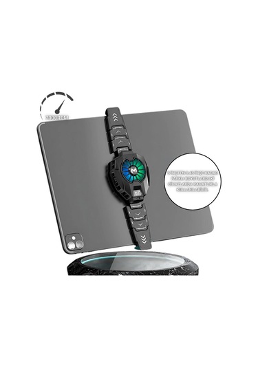Polham Rgb Işıklı Isı Göstergeli Tablet Ve Telefon Uyumlu 7000rpm Ultra Güçlü Soğutucu Fan, Ultra Sessiz