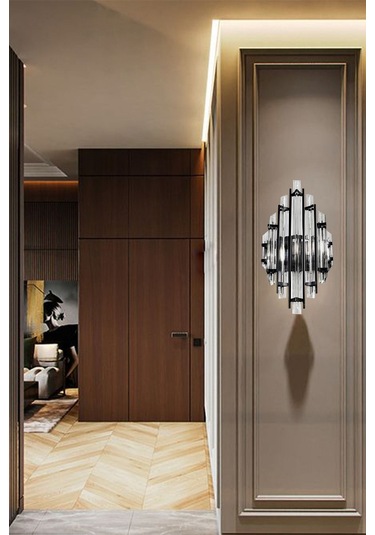 Champion Siyah Aplik Tekli Duvar Lambası Otel Cafe Restoran Için Dekoratif Aplikler Modelleri Siyah